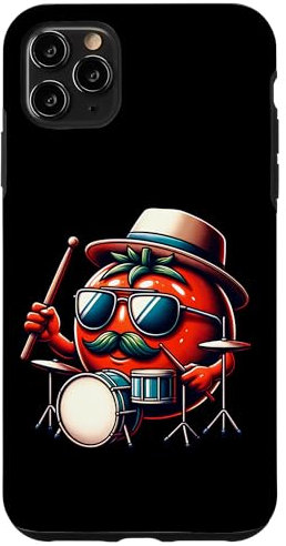 Tomate Baterista Con Sombrero y Bigote Carcasa para iPhone 11 Pro Max