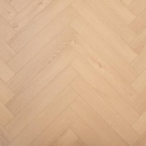 Laminate Flooring Durable 8mm Thick Herringbone – Modern Wood Effects, Easy Click Fit, Water-Resistant Laminate – Ideal for Living, Bedroom & Hallway Floors - 1.92m² Coverage Per Pack (Soft Maple)