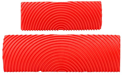 2-Piece Rubber Wood Grain Roller Set, Textured Paint Tools for DIY Wall Decoration (5.12 & 3.46 Size)