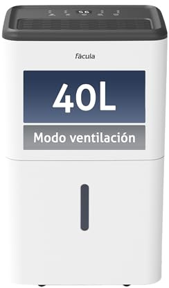 Fácula Deshumidificador Siroco con control de humedad | Temporizador (1 a 24h) | Modo Inteligente | Filtro de aire lavable (40)