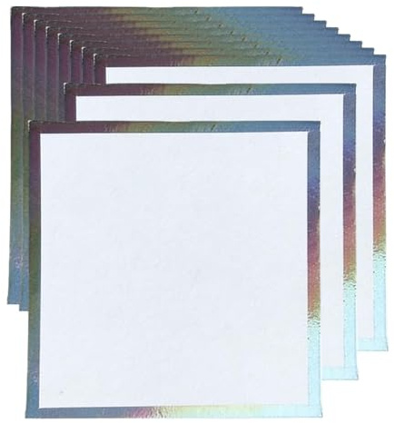 Ysyqkn 10 Pieces Japanese Shikishi Illustration Cards Border Paper White Board for Autograph Calligraphy Collection Suitable for Events, 10x10cm