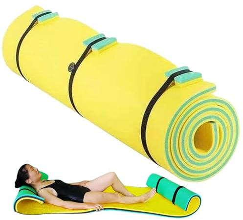 Hilai Tapis Flottant pour Une Seule Personne 71 x 22 Pouces Tapis d'eau Flottant en Mousse XPE à Haute flottabilité d'eau Portable imperméable et résistant aux UV pour Piscine, lac, Parc