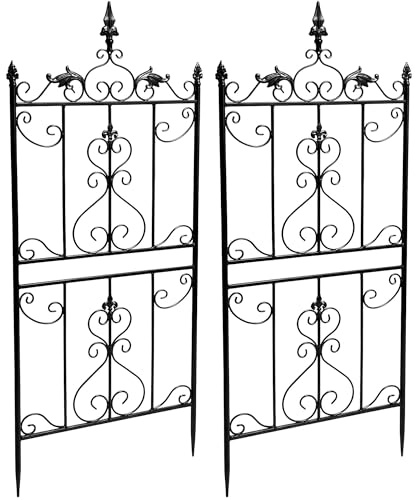 CLP 2er Set Rankgitter Metall Myrte, Rankhilfe für Rosen und Clematis im Landhausstil, Kletterhilfe für Hochbeet, Garten, Balkon oder Terrasse, Farbe:anthrazit