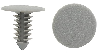 sourcing map 50 Stücke Kunststoff Zierclips Stoßstange Vordertür Nieten Verschluss Grau 8 mm für Auto