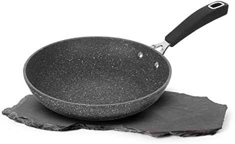 KASANOVA Antihaft-Wok, Pfanne für Induktion und alle Arten von Kochfeldern New Petra Dark (30 cm)