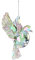 Gisela Graham : Christmas Decoration : Glass Effect Rainbow Iridescent Flying Dove