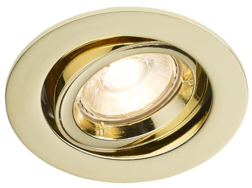 Knightsbridge Recessed Spotlight with Tilt/Twist and Lock Downlight, Brass