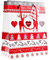 Bambelaa! 12 Stück Geschenktüten Weihnachten Geschenktaschen Klein Papiertüten Weihnachtstüten 128 g Papier Hirsch Rot Weiß Matt (Ca. 18x8x23 cm)