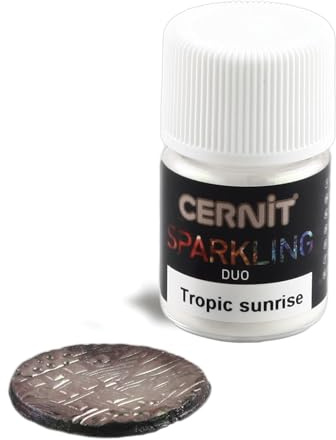 CERNIT CE6130002003C - Dose Pigmentpulver 2g, SPARKLING DUO, für Modelliermasse (Polymer) und Epoxidharz geeignet, für die Malerei, DIY- und Bastelprojekte, Tropic Sunrise, 1 Stück