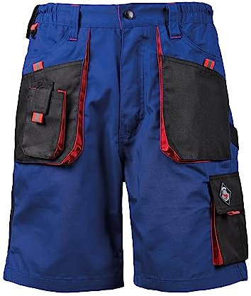 Stenso Emerton - Corti di Lavoro - Uomo - Pantaloncini Protettivi per l'estate - blu reale/nero/rosso EU60/44W