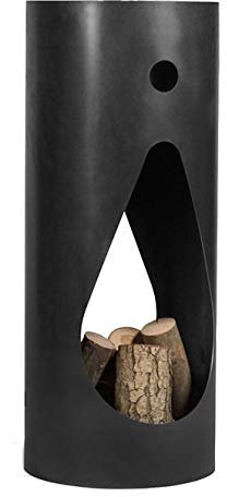 CookKing Gartenkamin Tuba - Schwarz - Hochwertiger Stahl - Pizza backen - Handgefertigt in Europa - Stimmungsvolle Abende - 40x40x100 cm