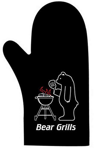 Iconic Aprons Oven glove novelty themed kitchen or barbecue (Bear Grills)