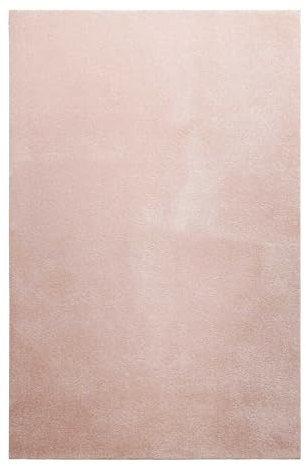 Homie Living | Kurzflor Teppich Super Soft, weich und kuschelig für Wohnzimmer, Schlafzimmer, Flur oder Kinderzimmer | Venice | Rosa | (80 x 150 cm)