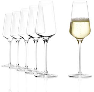 Stölzle Lausitz Starlight Champagnerkelche 6er-Set I 290ml Champagner Kelche ideal für Sekt oder Prosecco I Spühlmaschinenfeste Schaumweingläser I Elegante & Stoßfeste Sekt Kristallgläser