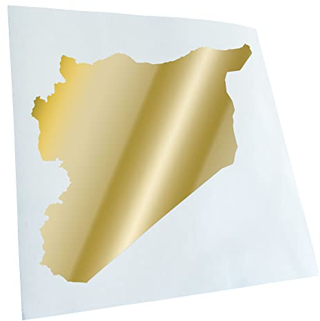 Kiwistar - Autoaufkleber - Syrien Umriss Kontur - goldchrom - 50x45cm - Aufkleber für Auto, Laptop, Fahrrad, LKW, Motorrad mehrfarbig JDM Decal Racing