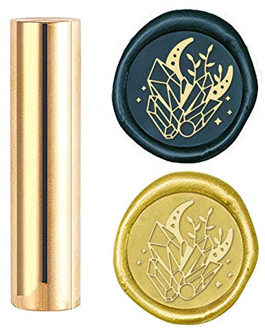 craspire Wax Seal Stamp Kristallmond, Versiegelung Wachs Stempel Moon Mini Messing Stempel Pistole Wachs Siegel 15mm Für Umschlag Einladung Hochzeit Verschönerung Flasche Dekoration Geschenkkarte