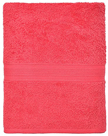 leevitex® Saunahandtuch XXL, flauschig und saugstark, 1 Saunatuch, 80 x 200 cm, Qualität 500 g/m², 100% Baumwolle - Rot