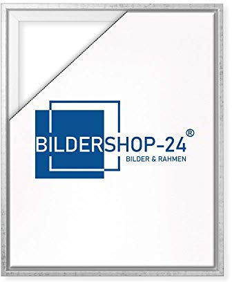 Bildershop-24 Schattenfugenrahmen mit Schattenfuge Lemgo Rahmen für Keilrahmenbilder und Leinwände 15 X 15cm Weiß Grau Antik