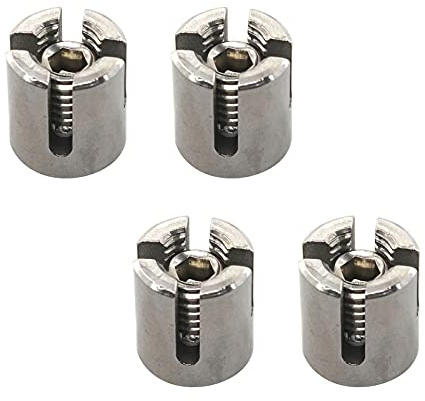 Morsetti per cavi incrociati, M12 x 4 mm, in acciaio inox 316, confezione da 4
