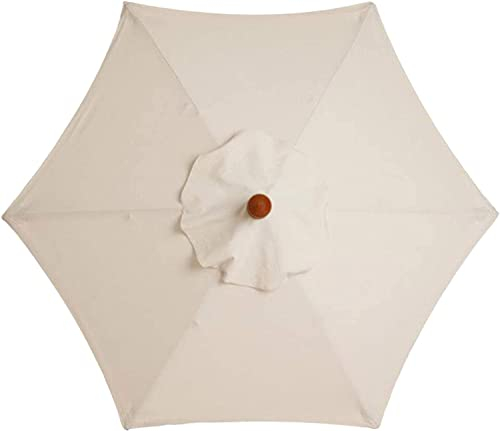 OKUGAIYA Parasol de repuesto para sombrilla de 3m, cubierta de repuesto para sombrilla de 6 costillas para exteriores, patio, mesa de patio, cubierta de repuesto (blanco)