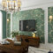MEAIHOME Retro American Pastoral Style Flower Tree Non-Woven 3D Bedroom Living Room Home TV Background Non-Pasted Wallpaper Ink Green 1.73'W x 32.8'L