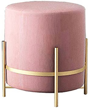 0℃ Outdoor Samthocker Sitzhocker Samt Pouf Sitzpouf Velour mit Füßen, Zylindrischer Samthocker Sitzhocker, Moderner Design, Maximale Belastung 150kg, Polsterhocker, Stoff, Metall, Schaumstoff,#1