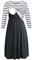 Smallshow Nursing Dresses Robe d'allaitement maternité à Manches 3/4 pour Femmes White Stripe-Deep Grey XL