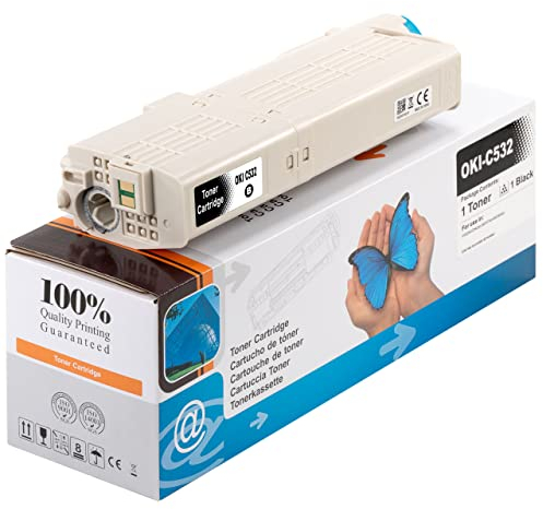 ESMONLINE 1 kompatible Oki DC Toner C532 Black Tonerkartusche für Okidata Farblaserdrucker MC573 MC573dn MC563 MC563dn C542 C542dn C532 C532dn MC563 MC573