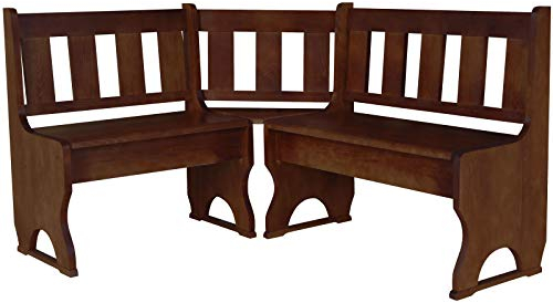 k koma Eckbank Kiefer MASSIVHOLZ Öko - NEU, Weiss/Nuss (120 x 120 cm)