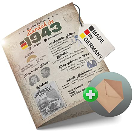 myDreamwork® Besondere Geburtstagskarte 80 Inkl. Umschlag | 1945 Jahrgang Geschenk | Karte 80 Geburtstag Frau – Geburtstagskarte 80 lustig | 80. Geburtstag Mann – DIN A5 | 80