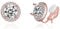 QUKE 8mm Cubic Zirconia Crystal Round Rose Gold Clip On Stud Earrings Non Pierced Earrings Jewellery For Women Girls