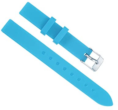 sourcing map Bracelet de Montre Bande Doux Caoutchouc 12mm Largeur, Rapide Release Rechange Silicone Montre Courroie, Ciel Bleu