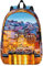 ALLOCS Old City Twilight Scenery Canvas Rucksack Schultasche Leichter Rucksack Casual Daypack Reisetasche für Männer und Frauen, Schwarz , S