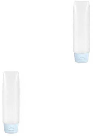 rongweiwang 2 Ensemble de Voyage Bouteille Gel Douche Dentifrice Articles De Toilette Récipient De Distribution Réutilisable Squeezable Distributeur Tube 50 ML Bleu, 50ML Bleu 2pièces