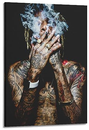 V BY N Wiz Khalifa Filmposter Vintage Art Cover Raumdekor Ästhetische Schlafzimmer Dekor Leinwand Poster für Schlafzimmer 60 x 90 cm Rahmenstil