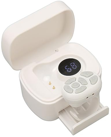 Scrolling Ring with Charging Case, Wireless Remote Control for App Page Turning, Bluetooth Camera Video Recording Remote, 120H Playtime (White)