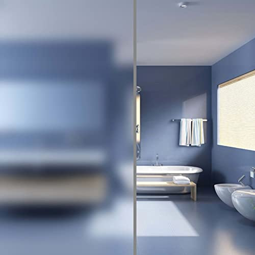 Homgoday Milky White Adhesive Sandblasted Window Film 0.9 x 100 m, Blackout Roller Blind, Daylight Curtain, Interior Roller Blind, Blackout Blinds for Attic or Office