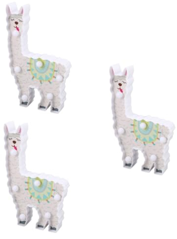 Uonlytech 3st Tischlampe Led-nachtlicht Lama Licht Cartoon-led-lampe Led-lama-lampe Lama-nachtlicht Neonlichter Weiß Gemalt