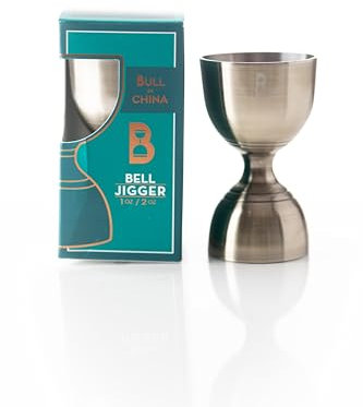 Antique Brass Finish Bell Double Jigger for Bartending|2 oz 1 oz Jiggers Shot Pourer Measuring Tool|Bar Tools|Cocktail Alcohol Measuring Cup|Liquid Measuring Tool
