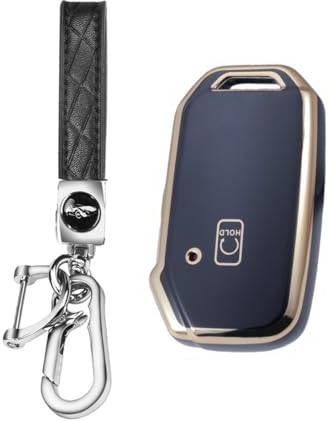 MEDZUK Auto Schlüsselhülle Kompatibel mit Kia Sportage NQ5 2021-2024 2025 Autoschlüssel Hülle Schutz, Schlüsselgehäuse Zubehör mit Schlüsselanhänger (Schwarz)