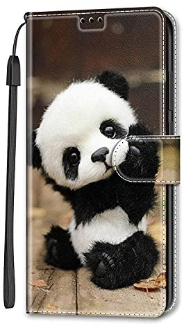 Bnvdfre Hülle für Samsung Galaxy A15 4G/5G Hülle Leder Etui Flip Handytasche Schutzhülle Kartenfach Klappbar Magnetisch Wallet Hüllen Case für Samsung A15 -Panda