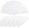 KAKOO 6STK Groß Fächer Hochzeit Gastgeschenke Hochzeit Fächer Weiß Groß Handfächer Hand Fan Wandfächer Fecher Damen Faltfächer faltbare Handfächer Zimmer Deko für Wedding Sommer Party