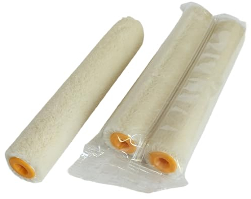 2 x Quercos Lackwalze Velour 15 cm. Lackrolle aus Velours. 100% Schafwolle Rollenkern, Farbroller, 15cm-Mini-Farbroller, Farbwalzen Malerset streichen