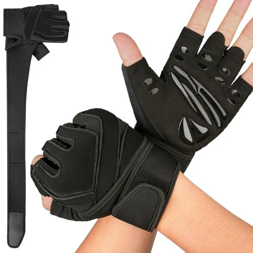 NEUTYPECHIC Gants Musculation Homme L, Gants Sport Femme avec Dragonne, Gants de Fitness Silicone Antidérapant Adaptés Musculation, Haltérophilie, Entraînement Force