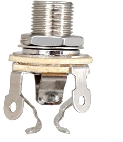Premium 6.35mm Audio Socket, Guitar Input-Jack-1/4 Stereo Jack-Mono Panel Mount Socket, For Various Music Equipment Needs(Silver)