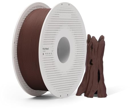 Bambu Lab PLA Wood 3D-Drucker-Filament, 1,75 mm Filament mit echten Holzfasern, mattes Finish, integriert sich perfekt mit anderen PLA, AMS-kompatiblen 3D-Druckmaterialien mit wiederverwendbarer