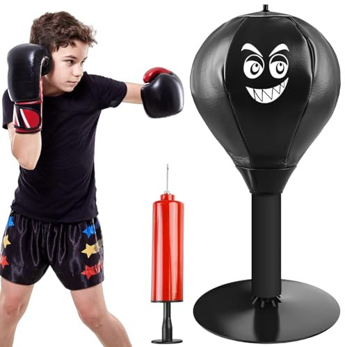 Behogan Punchingball Tisch: Büro Punchingball, Mini boxsack mit Saugnapf und Luftpumpe, Funpunch Rage Bag, Punching Ball Set, Tisch Boxsack, Mini-Boxball, Desktop-Boxsack für Chef, Kollegen, Freunde