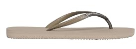 Superdry Damen Core Flip-Flops in Metallic-Optik Dunkelbeige Strukturiert 5-6