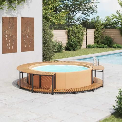 Casa & Giardino,Piscina & Spa,Piscina & Spa Accessori-casa-Spa Surround 273x53 cm Legno massello di acacia