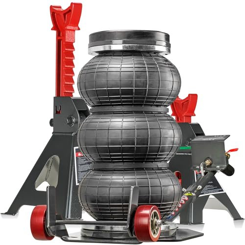 Gato neumático 4T con soportes – Juego de gato hidráulico ideal para talleres y cambio de neumáticos, 4 toneladas de carga, duradero y robusto